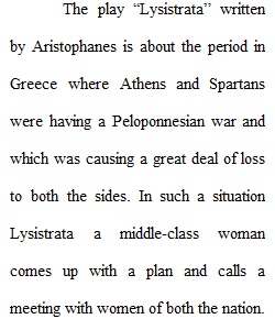 Lysistrata Play Analysis